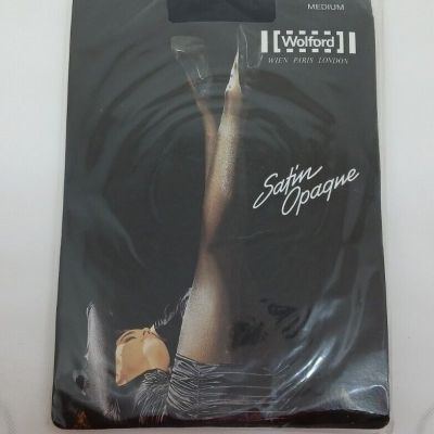 Wolford Satin Opaque 50 Tights Black Medium NEW